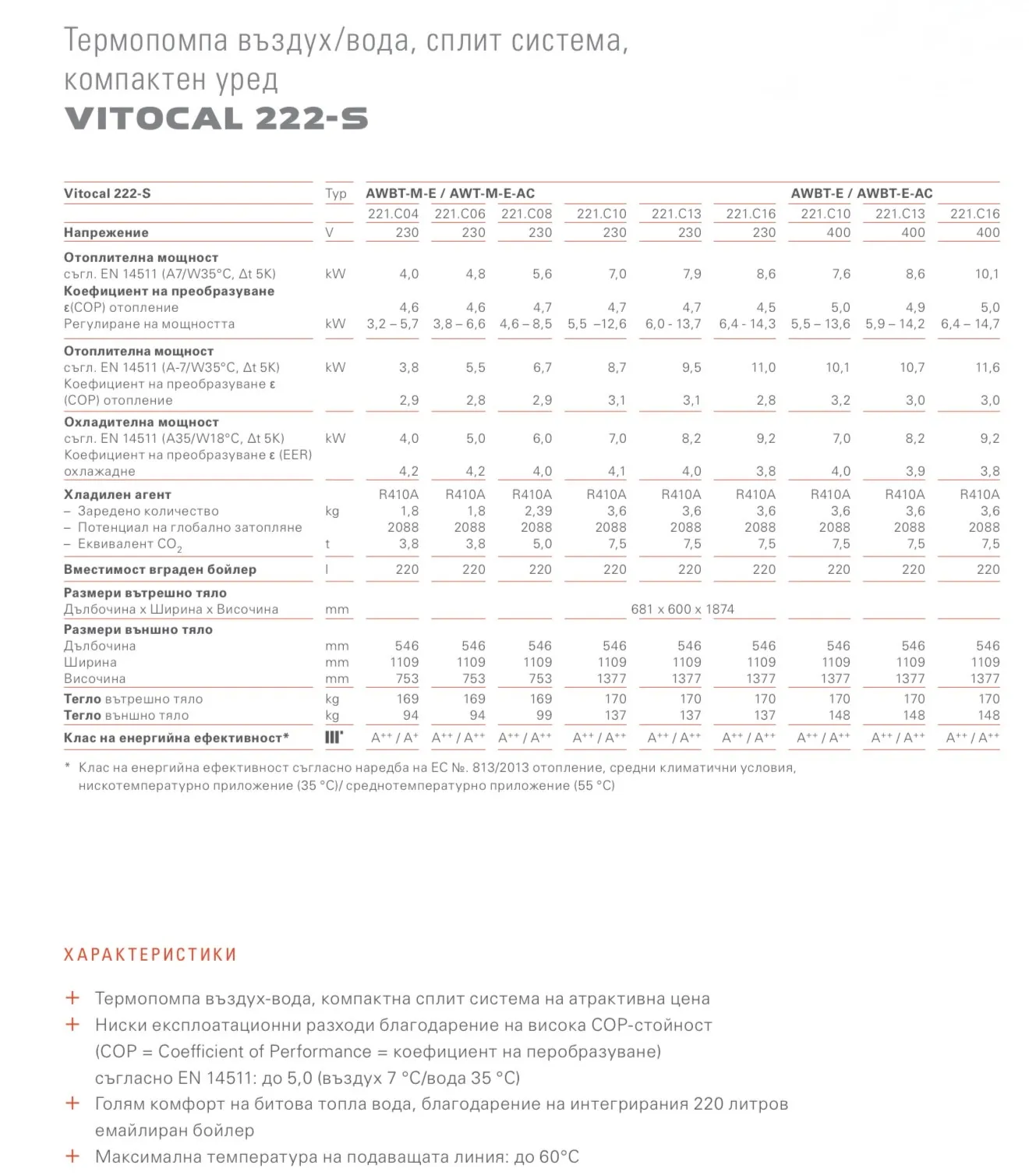 viessmann vitocal 111 s, 400 v, 6,0 до 16,7 kw